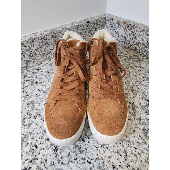 Dolce Vita Platform Sneakers Womens Size 11 Leather Faux Fur High Top Skateboard - Picture 2 of 6